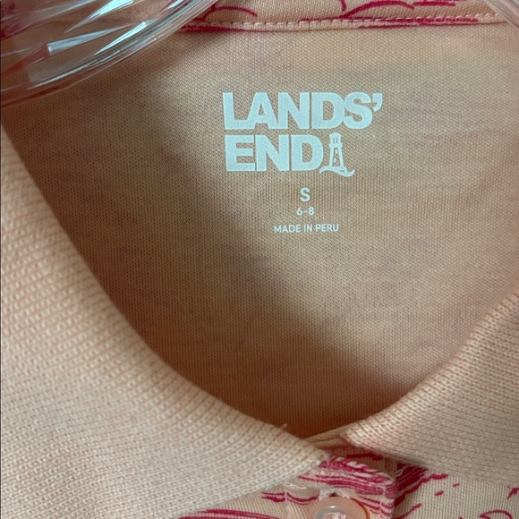 Lands End Polo Women’s Tropical Palm Peach Small - Picture 5 of 5